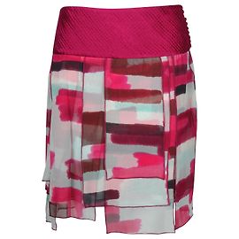 Falda fluida en seda rosa con paneles geométricos de Diane Von Furstenberg