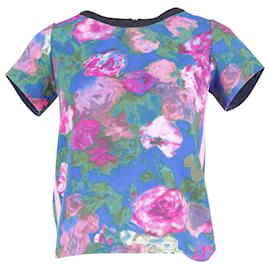 Camiseta con aberturas Sandro Paris de poliéster con estampado floral