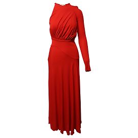 Autre Marque Antonio Berardi Vestido ombro único franzido em Rayon vermelho