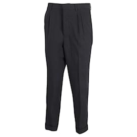 Pantaloni con orlo con risvolto sartoriale Ami Paris in poliestere nero