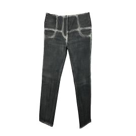 Chanel Pantalones vaqueros de mezclilla lavados grises con tamaño de cremallera 38 fr