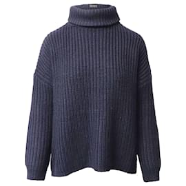 Rollkragen-Strickpullover von Zadig & Voltaire aus marineblauem Acryl