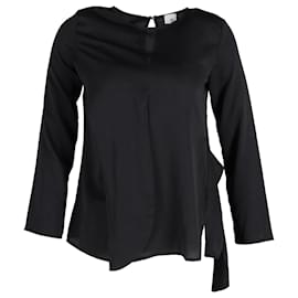 Iris & Ink Langarmbluse aus schwarzem Polyester