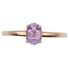 Autre Marque Gelbgold-Amethyst-Solitärring 750%O
