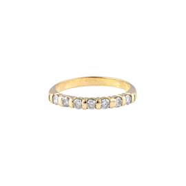 Autre Marque Media alianza engastada con diamantes en oro amarillo 750%O