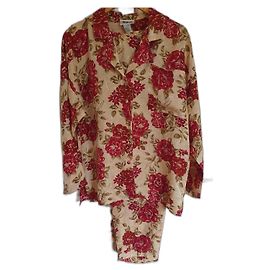 Autre Marque Pigiamino SILX by August Silk in seta Beige Bordeaux Verde