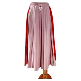 Falda plisada Moncler Color Block Rosa Rojo