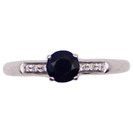 Anello MAUBOUSSIN "Grande parola d'amore" zaffiro, Diamanti in oro bianco 750%O