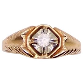 Autre Marque Anello a sigillo in oro giallo con spinello 750%O