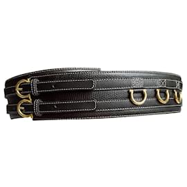 Lancel breiter Ledergürtel Schwarz