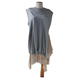 Vestido Diesel gris de algodón y rayón XS