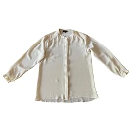 Elfenbeinfarbene Bluse aus Seidenkrepp Adolfo Dominguez T. S (36-38)
