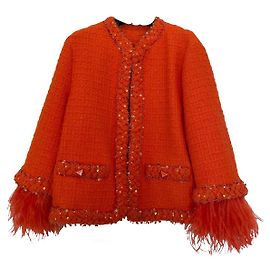 Valentino Jacke aus Wolle in Orange mit Pailletten