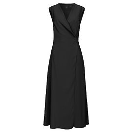 Abito a portafoglio midi nero Pinko Anonimo in crêpe