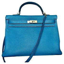 Hermès Kelly 35 em couro Togo azul