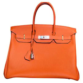 Hermès Birkin 35 Togo Leder Orange Palladium