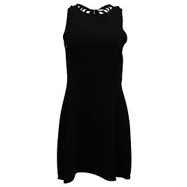 Sandro Paris Cut-Out Back Mini Dress in Black Polyester