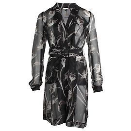 Vestido floral con cinturón de Jason Wu en seda negra