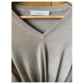 Ermenegildo Zegna Kaschmir Pullover V Ausschnitt Beige