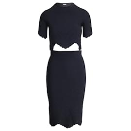 Conjunto de top y falda con dobladillo festoneado en viscosa negra de Alexander McQueen - Alexander Mcqueen