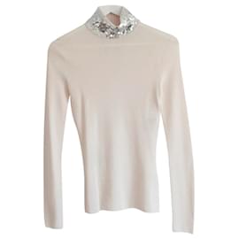 Dior-Pullover mit hohem Kragen und Paillettenverzierung