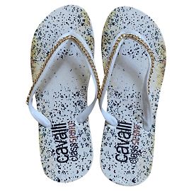 Autre Marque White Rubber Flip Flops Size 38