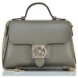 Bolso de mano Gucci con logo gris en piel de becerro dólar mod. 510302 ALTO0sol 002