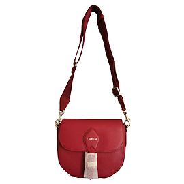 Borsa a tracolla Furla in pelle di vitello rosso bordeaux