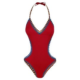 Autre Marque Kiini Soley Mono Maillot Einteiler Badeanzug Dunkelrot Multi