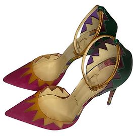 Escarpins Christian Louboutin Chapito Ho Fuchsia Turquoise Daim 38