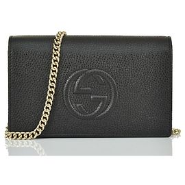 Gucci Borsa Soho a Mano Nera Donna Pelle Cellarius Mod. 598211 A7M0G 1000