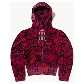 Juicy Couture Psysnake Luxe Velour Zip-Up Hoodie Dark Purple