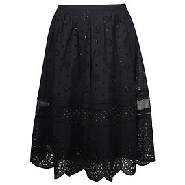 Marc by Marc Jacobs Midirock aus perforierter Spitze aus schwarzer Baumwolle