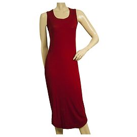 Rundholz Red Bodycon Midi hasta la pantorrilla sin mangas Vestido sin mangas de verano