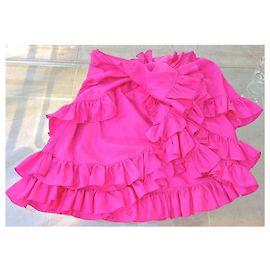 Ralph Lauren Black Label Parade Seidenrock Fuchsia