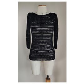 Top de encaje negro Mariella Burani Amuletos