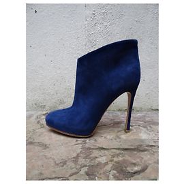 Botines Gianvito Rossi de cuero azul