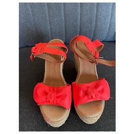 Sandalias de cuña Marc by Marc Jacobs Coral en algodón