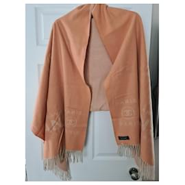 Chanel CASHMERE Schal/Schal Rue Cambon Paris – Koralle – GEBRAUCHT