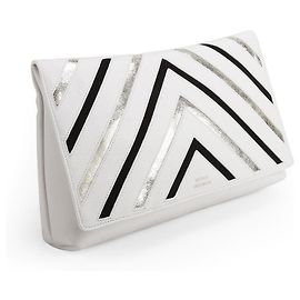 Matthew Williamson Nomad Clutch aus Leder mit Metallic-Streifen