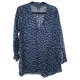 Louis Vuitton Tunika aus Baumwolle Blau Multicolore