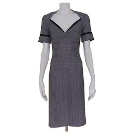 Abito tubino Karen Millen in lana motivi grafici bianco e nero