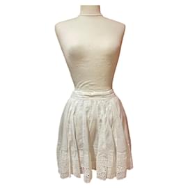 Falda Ba&Sh Blanca de Algodón con Bordados