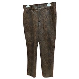 Agnès b. Hose Python Muster Kunstleder Schwarz und Dunkelbraun