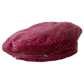 Maison Michel Berretto New Billy viola lampone velluto a coste cotone - S. M