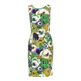 Blumarine Abito Floreale Senza Maniche Verde