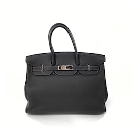 Hermès Birkin 35 de cuero Togo gris antracita