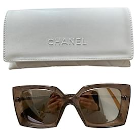 Chanel Sonnenbrille grau vergoldet