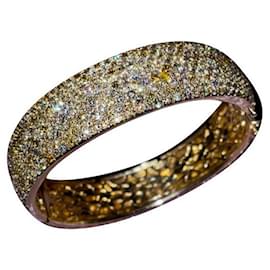 Autre Marque Bracciale Rigido Pavé di Diamanti 11.33 ct Oro Giallo