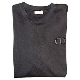 Dior Schwarzes T-Shirt aus Baumwolle mit CD Stickerei
